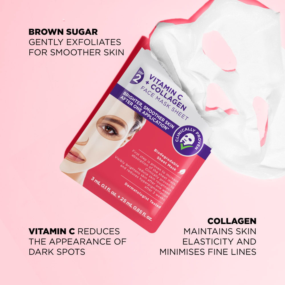 Masque facial éclaircissant à la vitamine C en 2 étapes