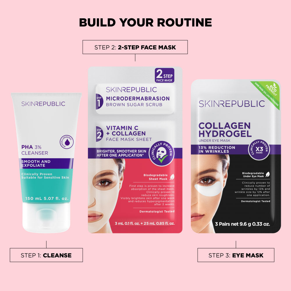 Masque facial éclaircissant à la vitamine C en 2 étapes