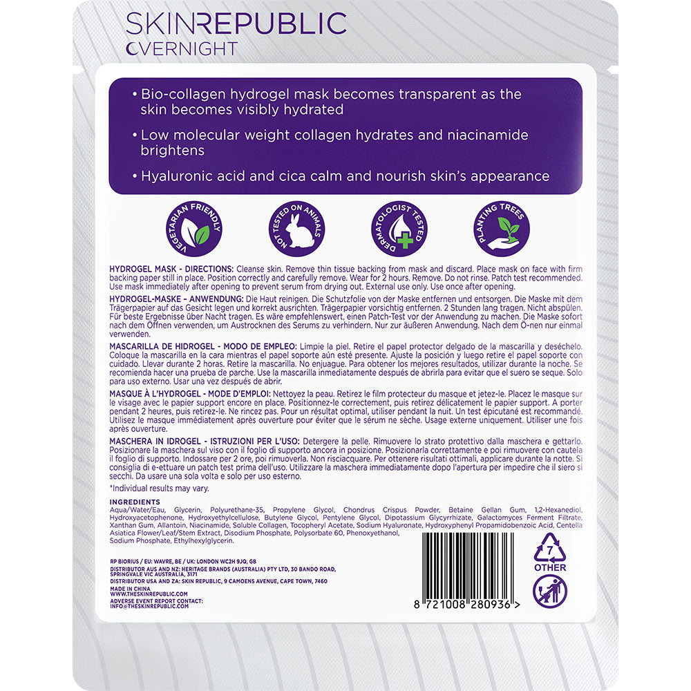 SKIN REPUBLIC Collagen Biocollagen Overnight Hydrogel Maske
