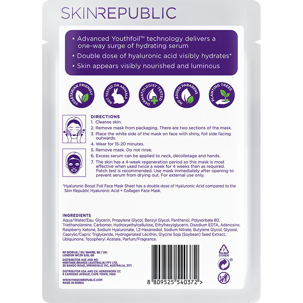 Masque en tissu pour le visage Hyaluronic Boost Youthfoil™