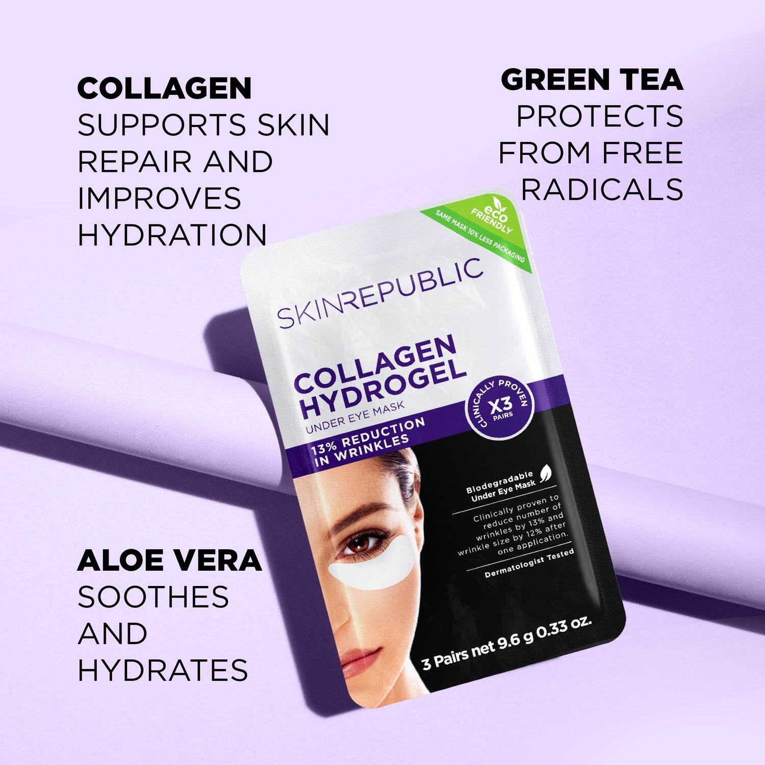 Collagen Hydrogel Augenpads (3 Paar) Augenmaske