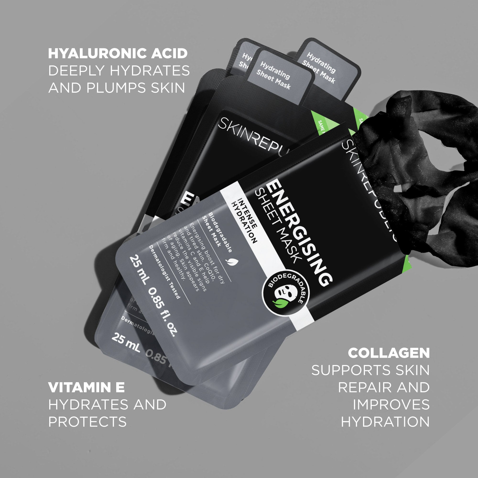 Energizing facial sheet mask for men