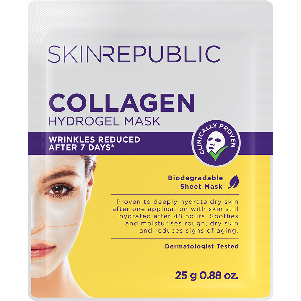 Collagen hydrogel facial sheet mask