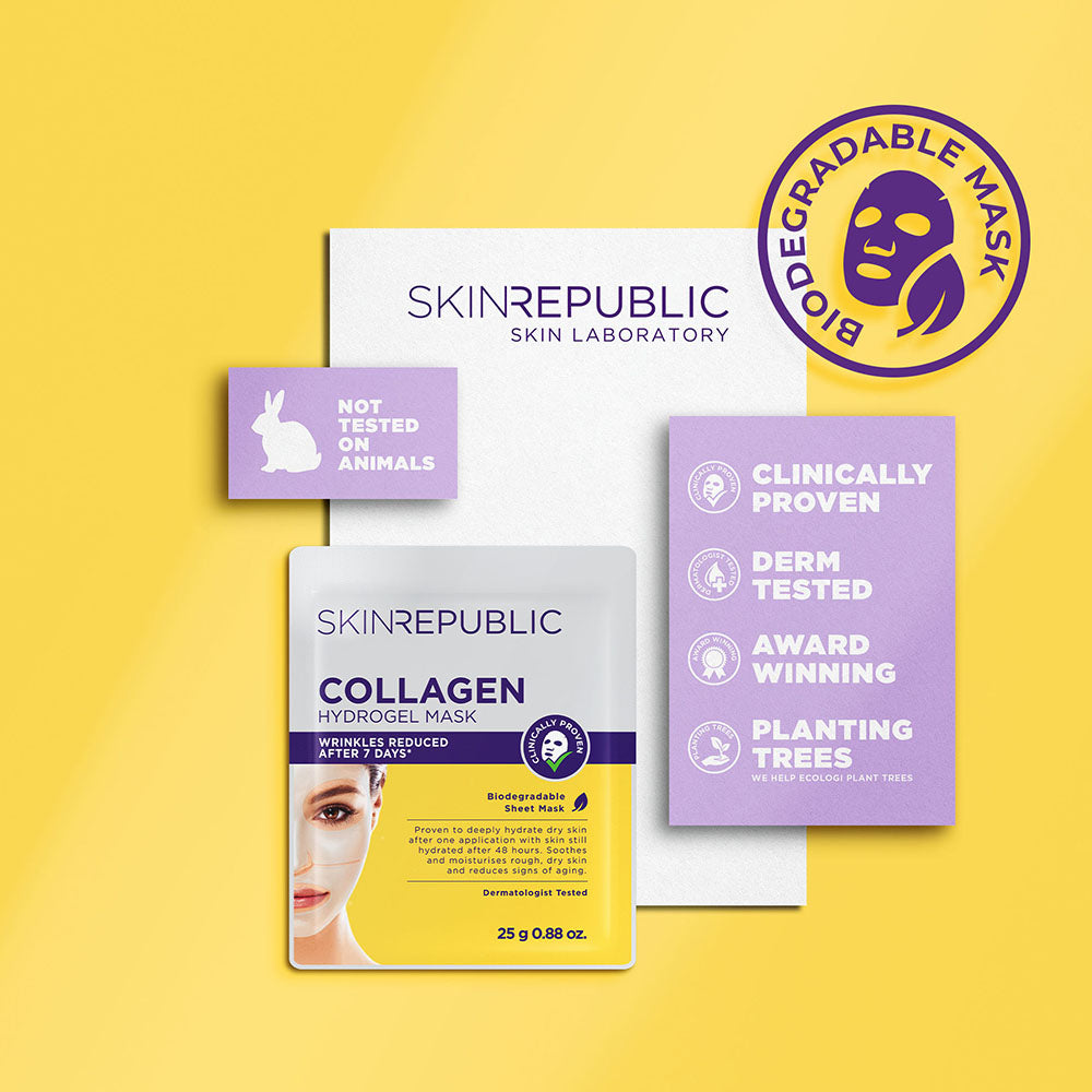 Collagen hydrogel facial sheet mask