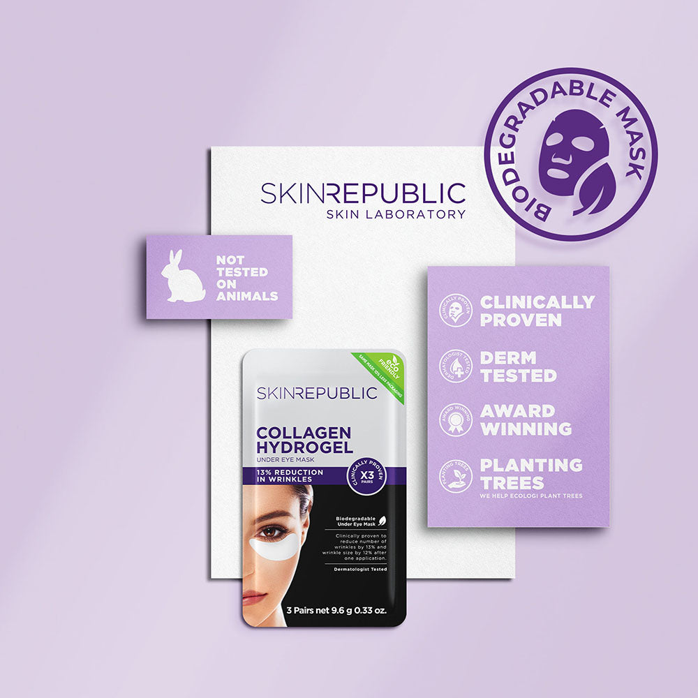 Coussinets pour les yeux au collagène hydrogel (3 paires) Masque pour les yeux