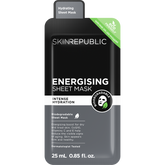 Skin Republic Energising Tuchmaske für Männer mit Q10 und Hyaluronsäure in schwarz-grauer Verpackung