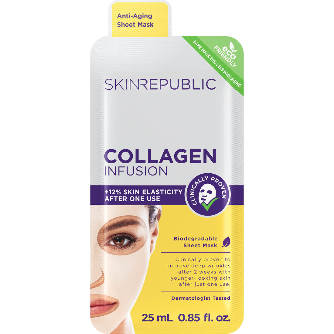 Kollagen Tuchmaske – Anti-Aging Gesichtsmaske mit Elastin