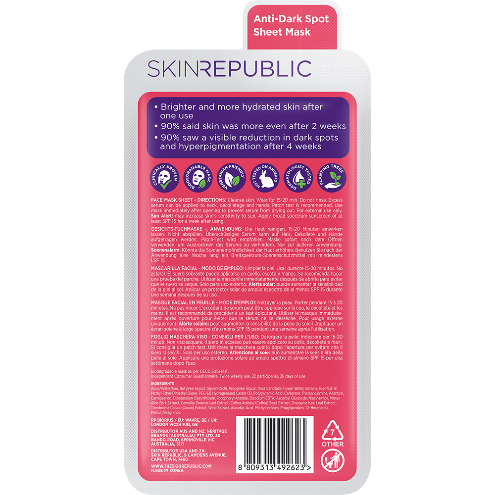Masque visage éclaircissant à la vitamine C
