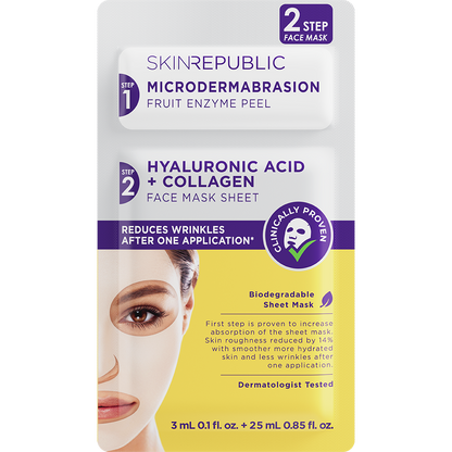 2 Step Hyaluronic Acid + Collagen Gesichts-Tuchmaske
