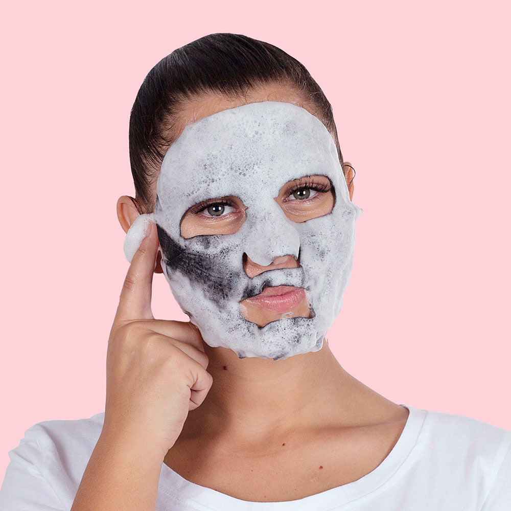 Bubble Purifying und Aktivkohle Maske