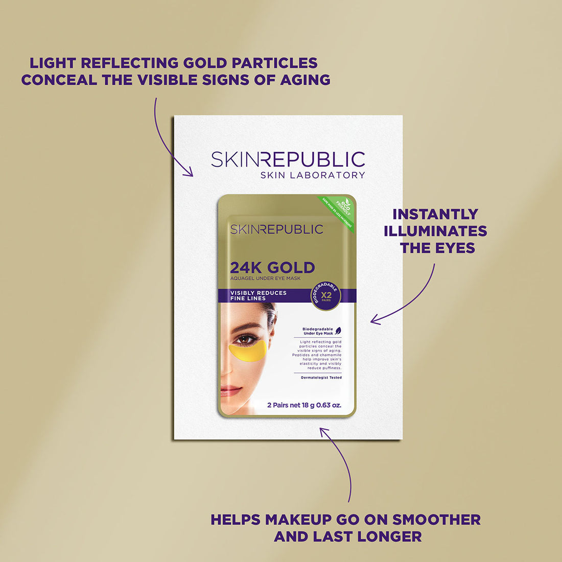 Gold Aquagel Under Eye Patch (2 Pairs)