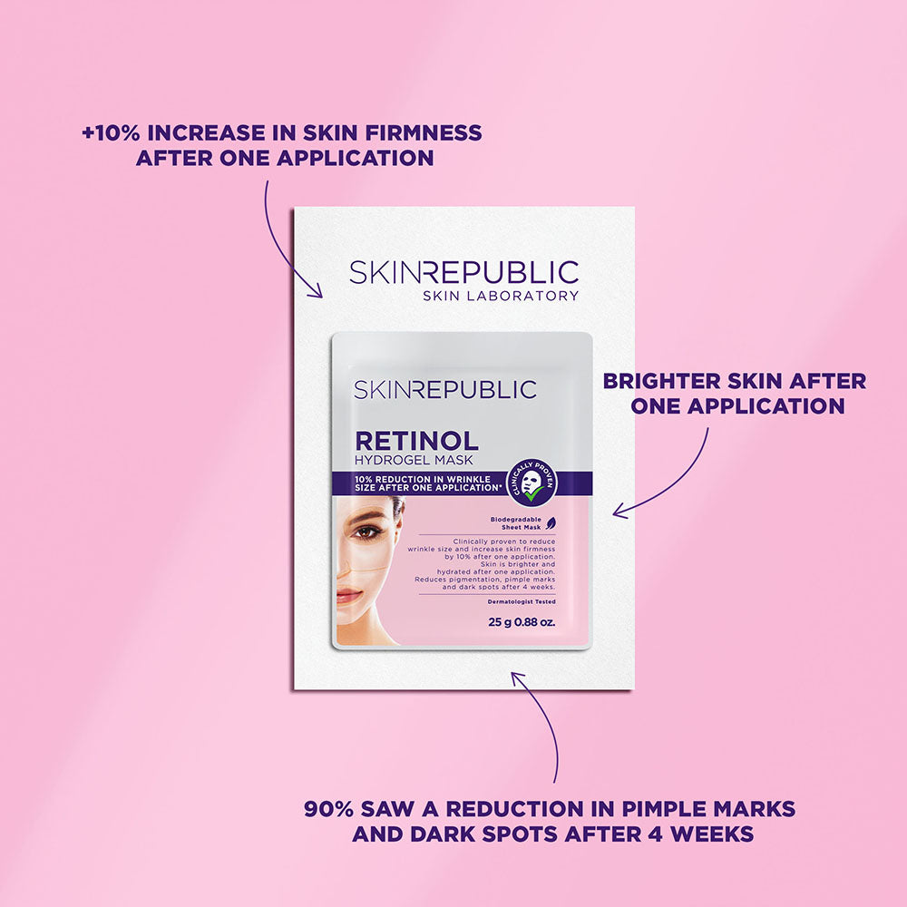 Retinol hydrogel face mask