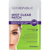 SKIN REPUBLIC Pimple Patches with Salicylic Acid & Tea Tree Oil, 48-pack featuring a woman&