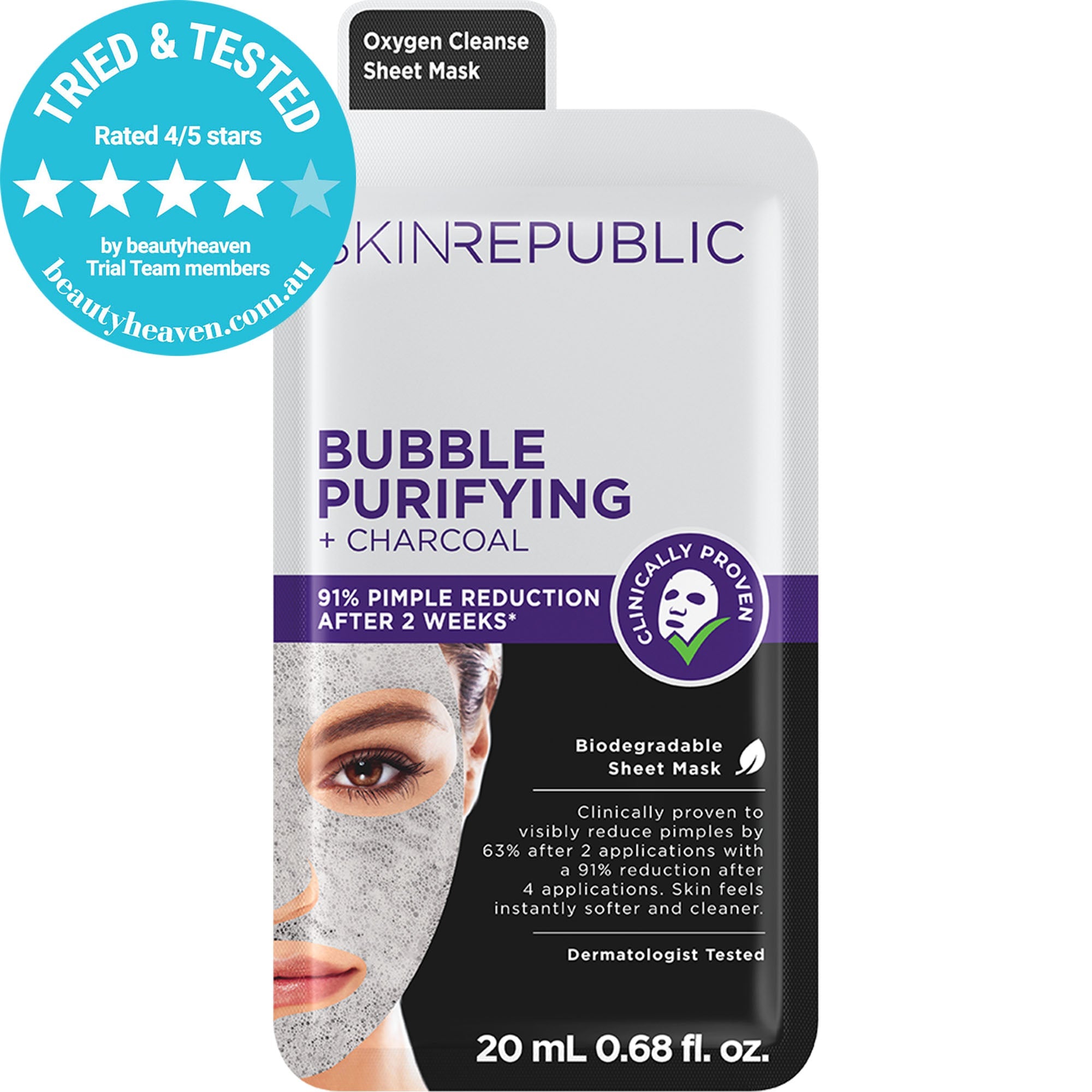 Skin Republic Bubble Purifying Charcoal Sheet Mask