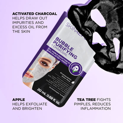 Bubble Purifying und Aktivkohle Maske