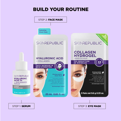 Coussinets pour les yeux au collagène hydrogel (3 paires) Masque pour les yeux