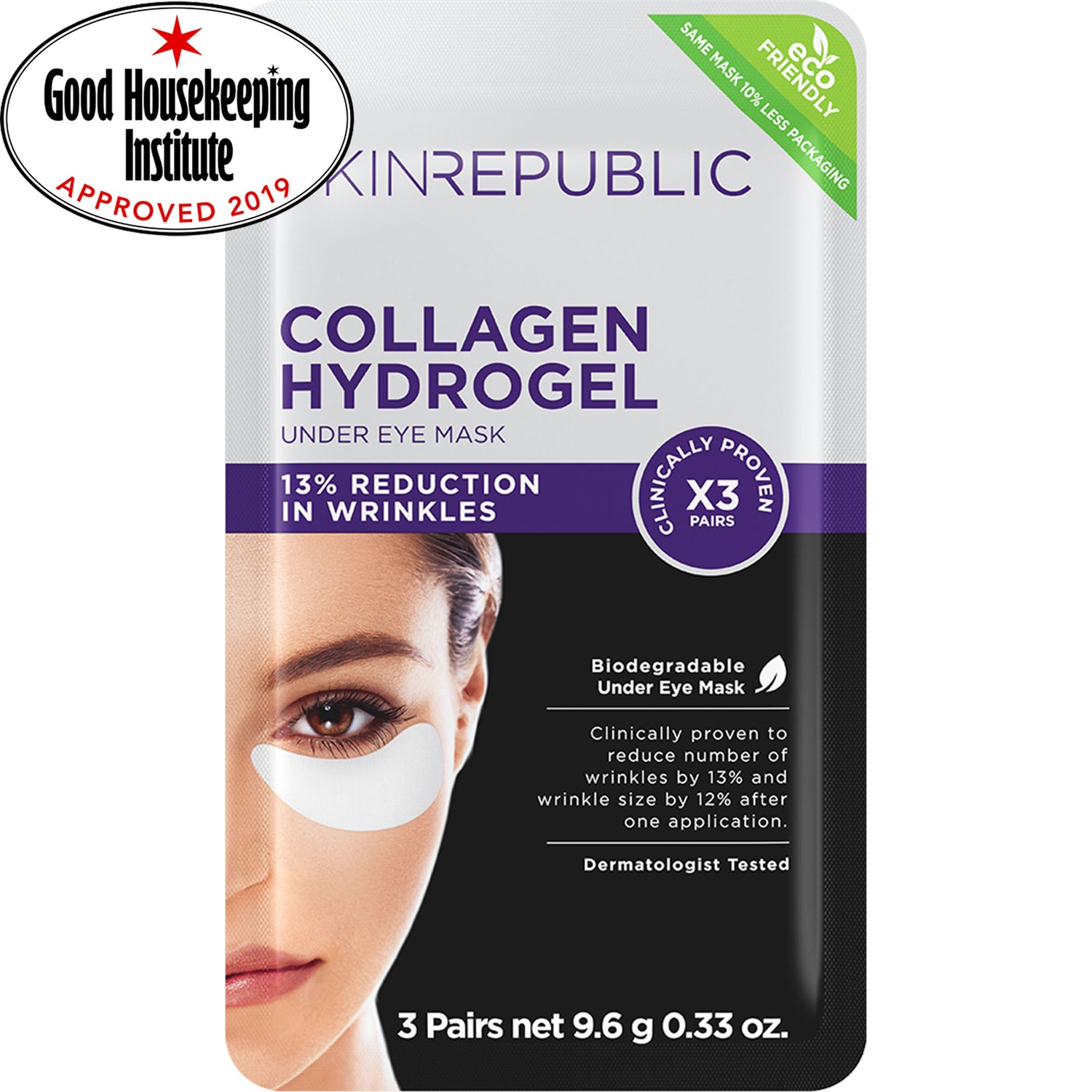 Coussinets pour les yeux au collagène hydrogel (3 paires) Masque pour les yeux