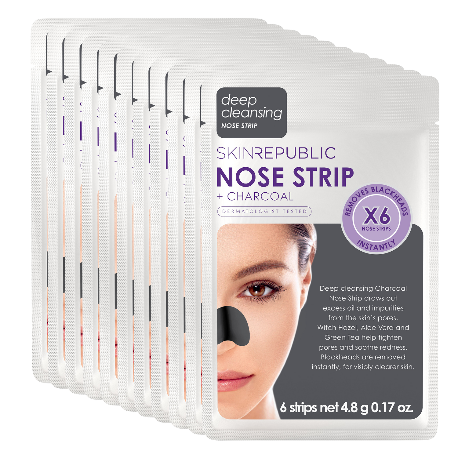 10er Pack - Charcoal Nose Strip (6 Nose Strips)