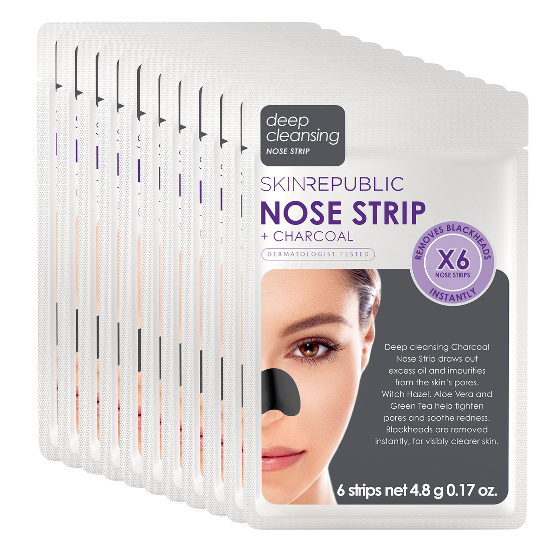 10er Pack - Charcoal Nose Strip (6 Nose Strips)