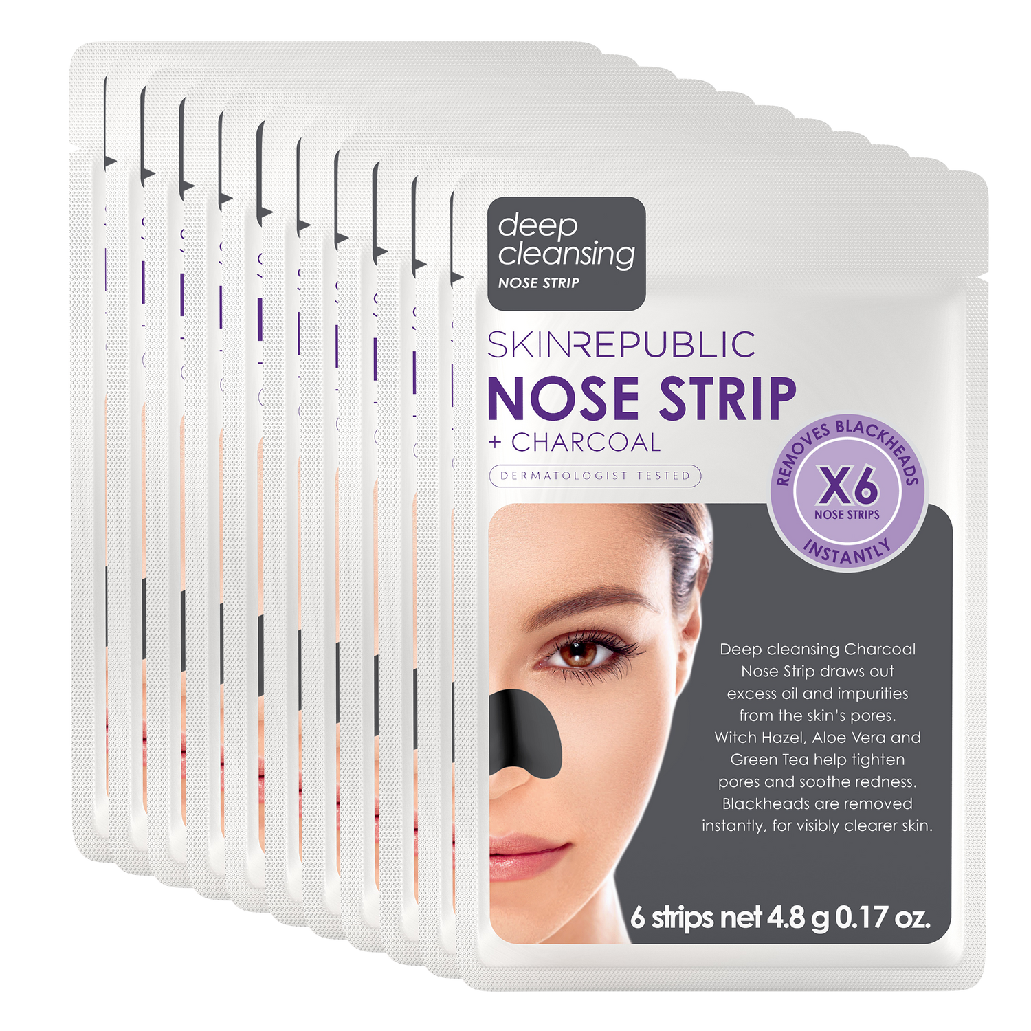 Pack of 10 - Charcoal Nose Strip (6 Nose Strips)