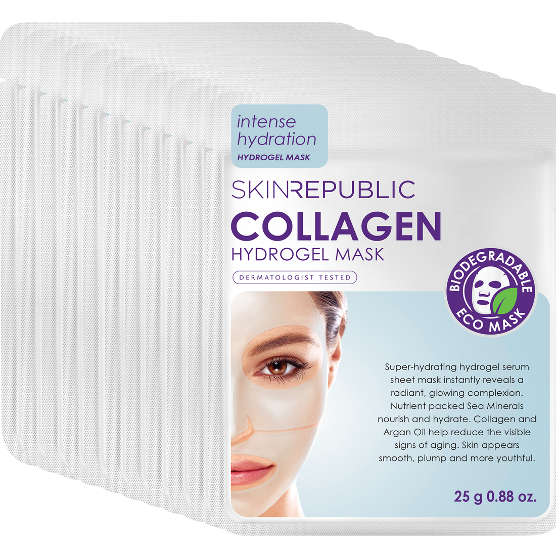 10er Pack - Collagen Hydrogel Gesichts-Tuchmaske