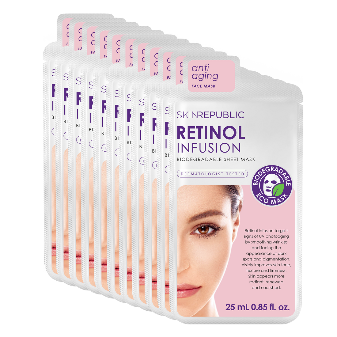 Pack of 10 - Retinol Infusion Face Mask