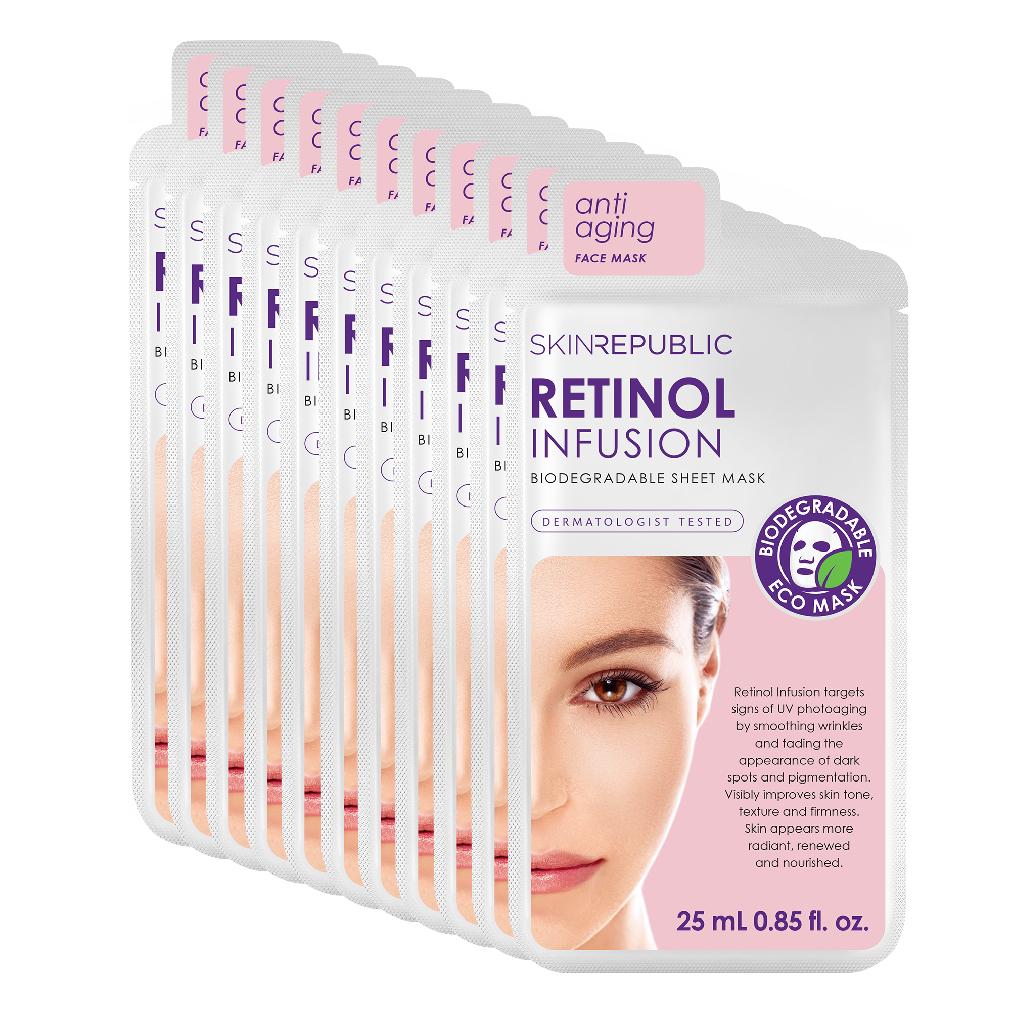 Pack of 10 - Retinol Infusion Face Mask