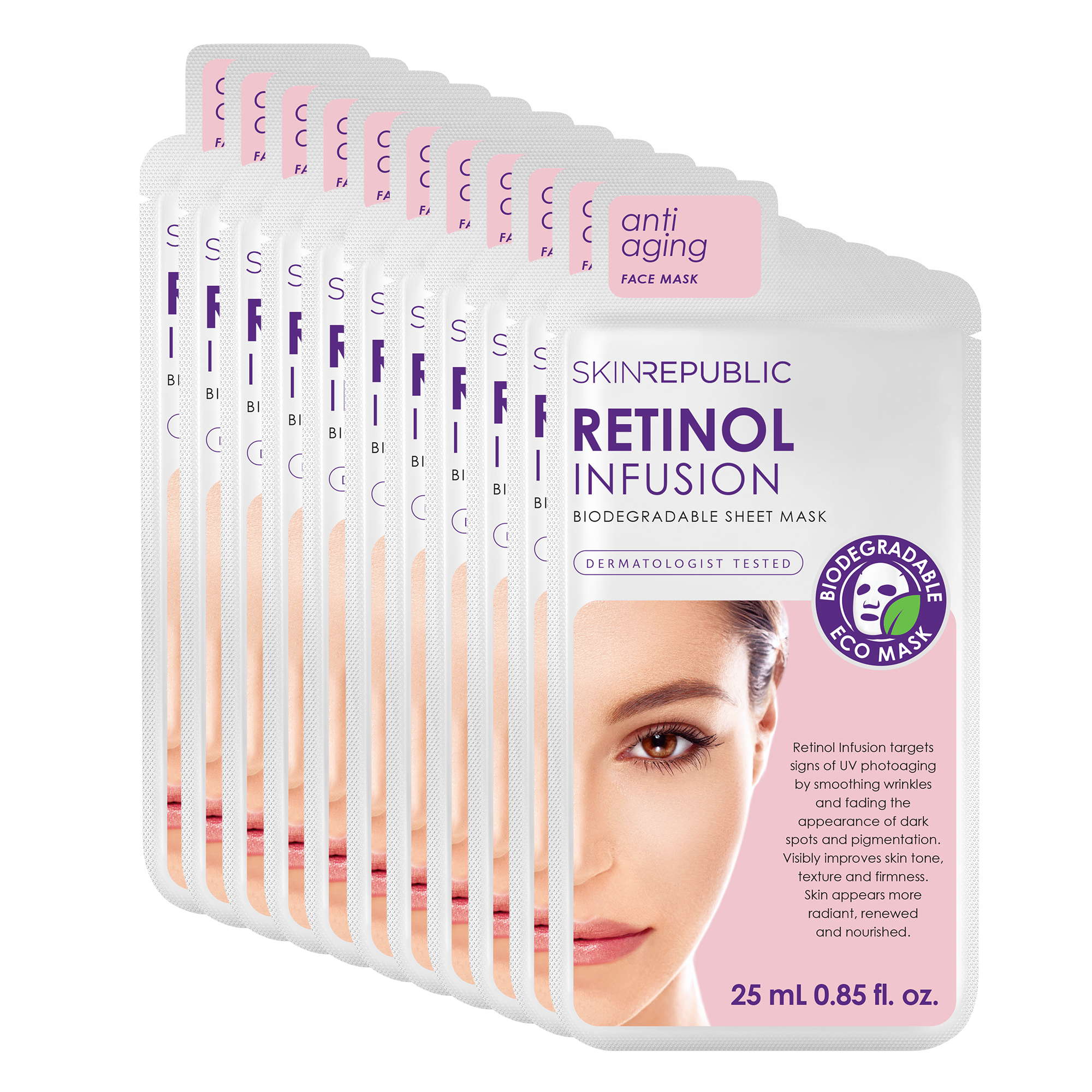 10er Pack - Retinol Infusion Face Mask