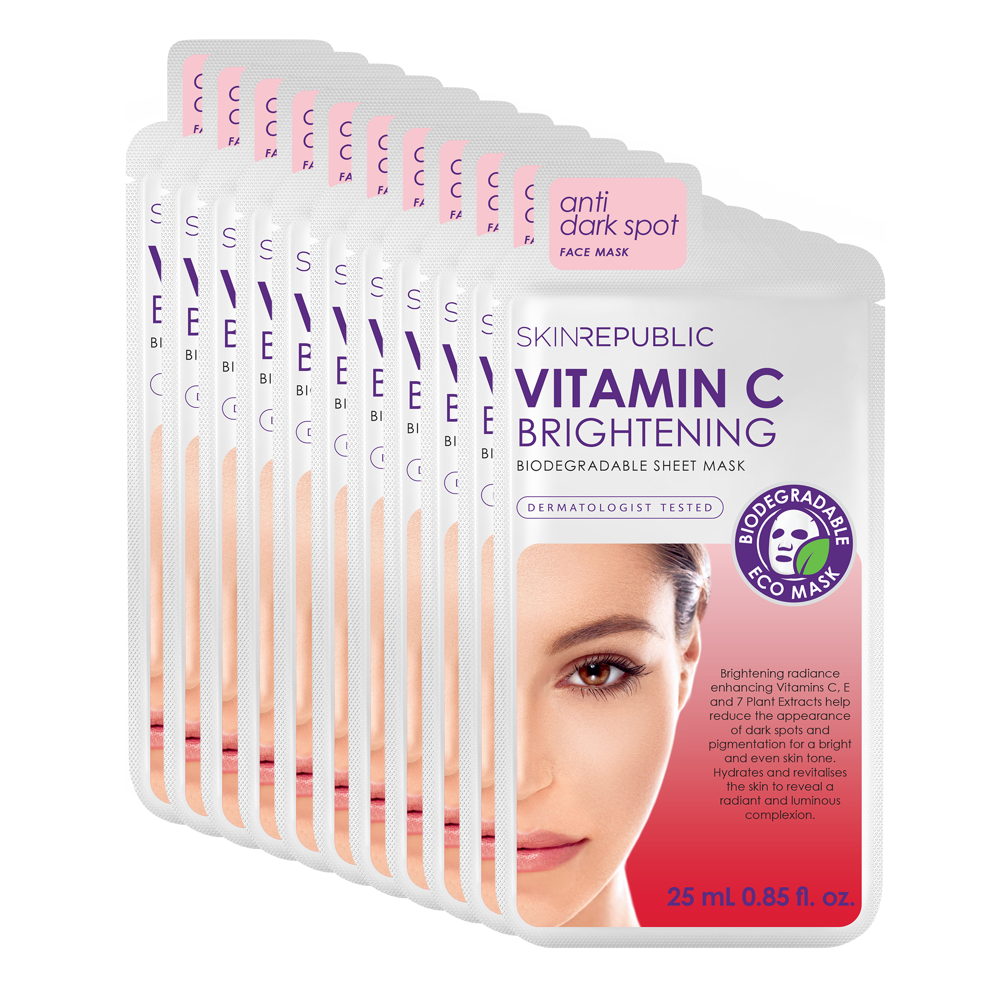 Pack of 10 - Vitamin C Brightening Sheet Mask