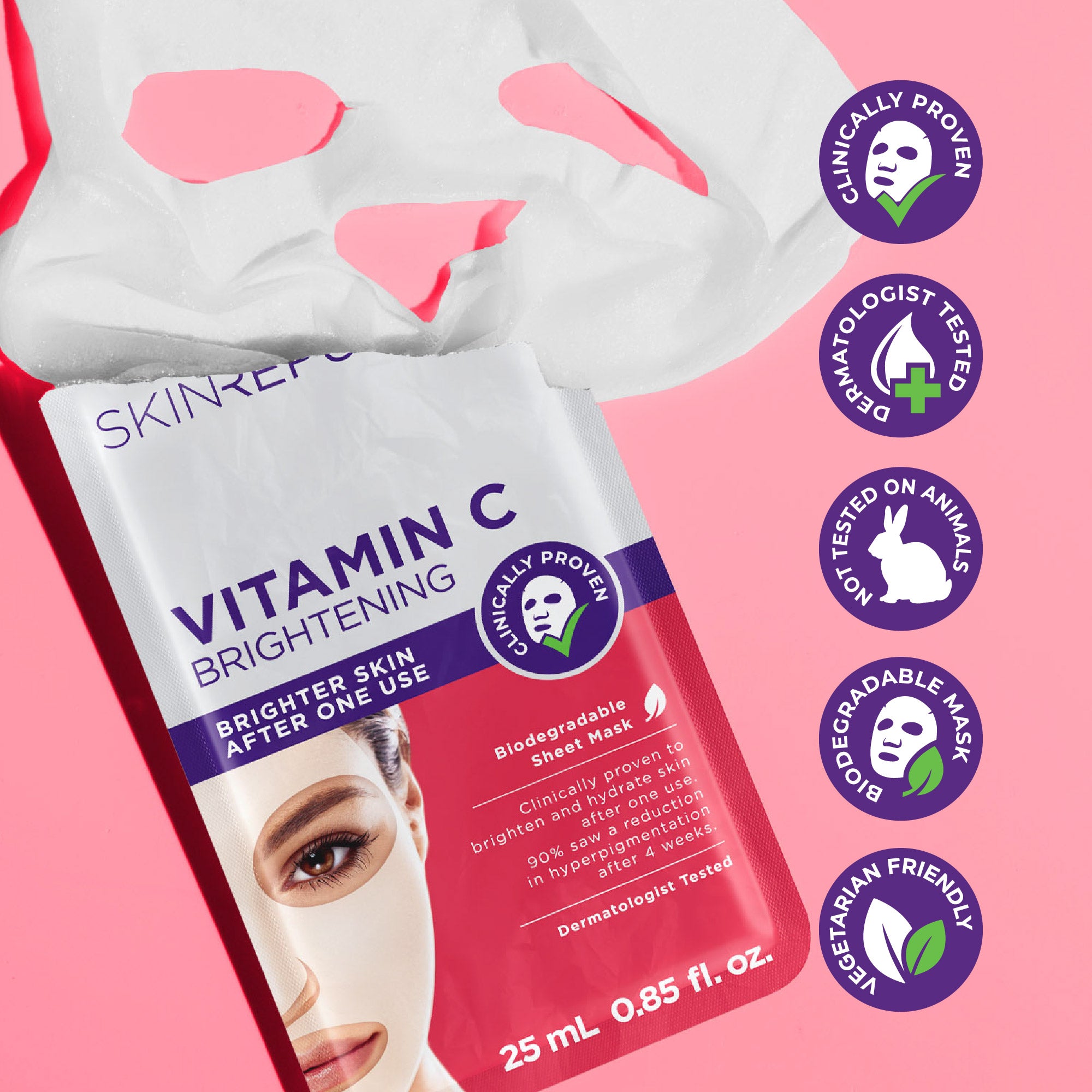 Masque visage éclaircissant à la vitamine C