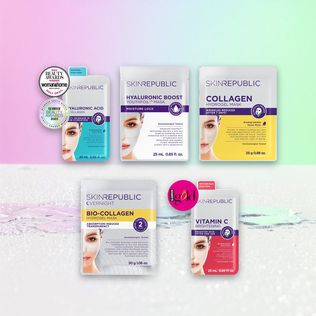 Glass Skin Set von Skin Republic mit Hyaluron, Kollagen, Vitamin C und Overnight Maske